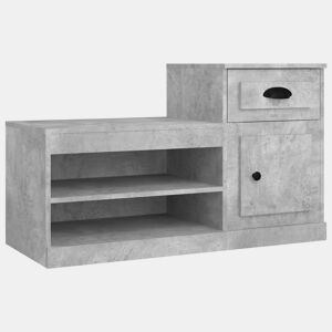 vidaXL Sapateira 100x42x60 cm derivados de madeira cinzento cimento