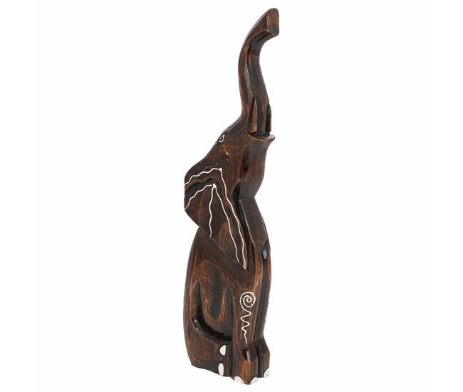 Figura decorativa alexandra house living marrón claro madera elefante 6 x 50 x 14 cm