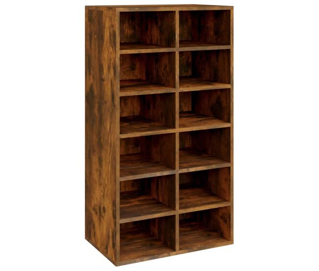 Vidaxl zapatero madera contrachapada roble ahumado 54x34x100,5 cm