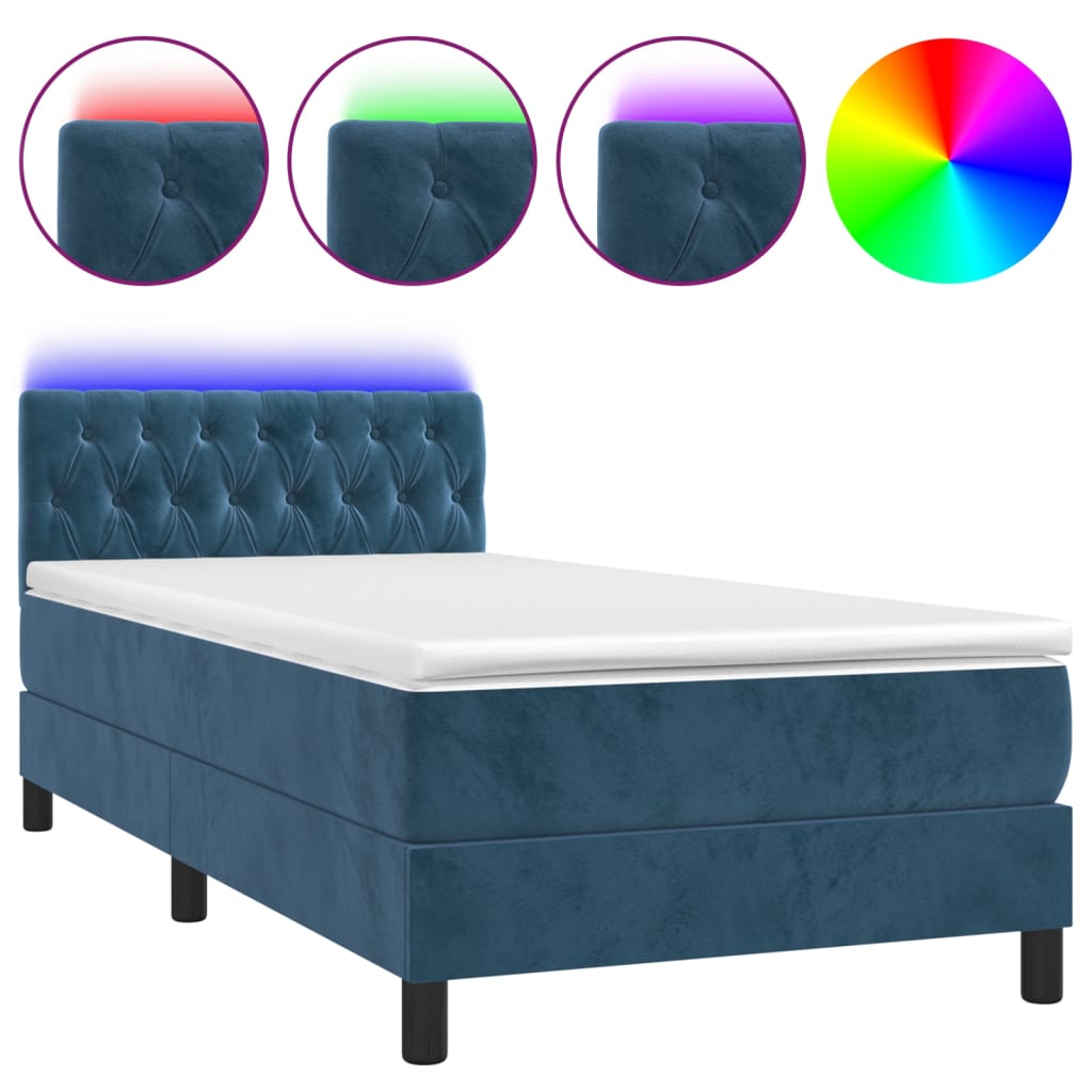 Cama box spring 100x200 Azul