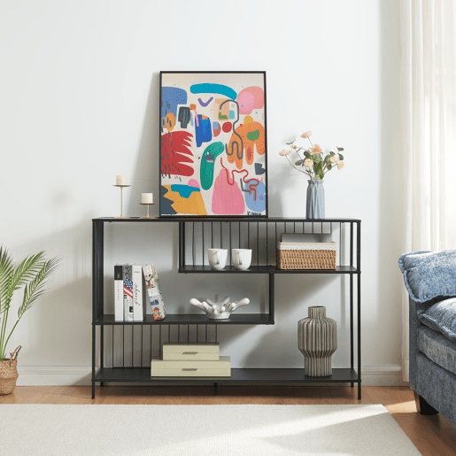Mesa de Consola Oxelösund 120x33x80cm - Preto en.casa