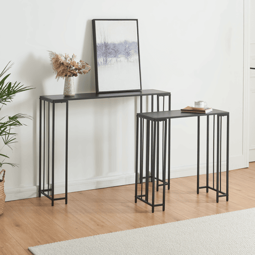 Conjunto de 2 mesas de consola Ørsta - Preto en.casa