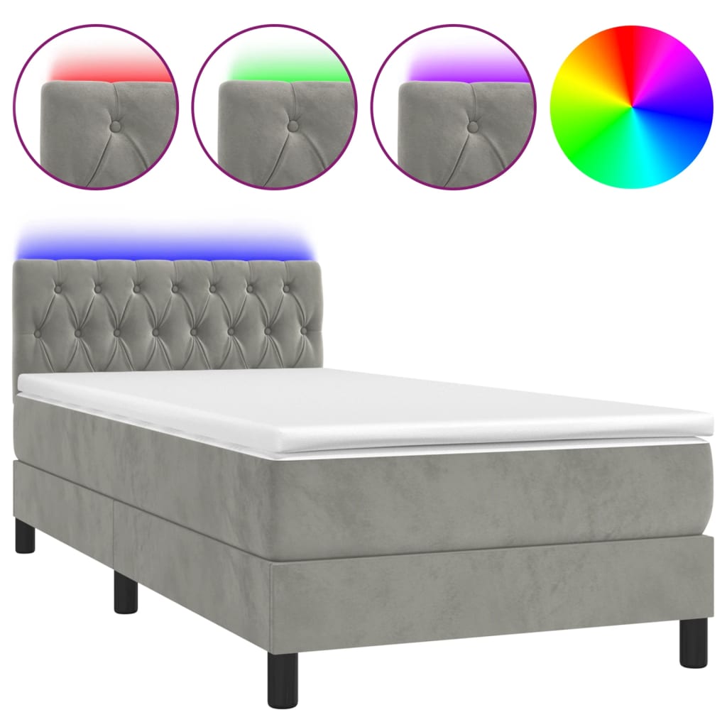 Cama box spring 100x200 Gris