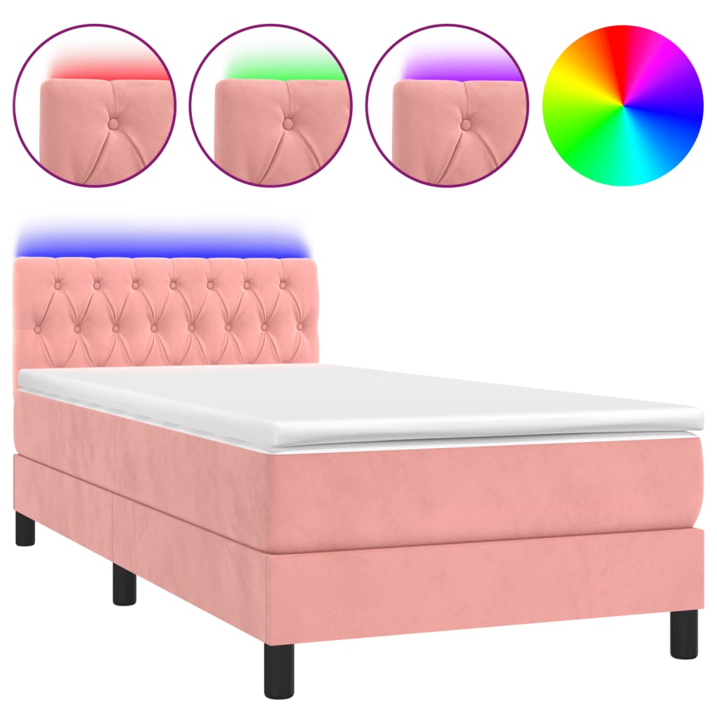 Cama box spring 100x200 Rosa