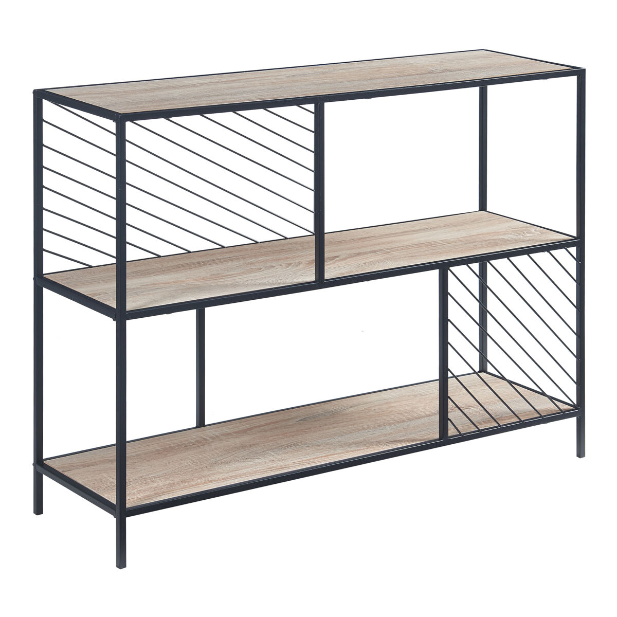 Mesa consola övertorneå - 100x30x75cm - negro/efecto roble