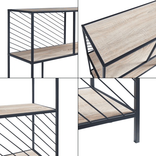 Övertorneå Mesa de consola - 100x30x75cm - Efeito pretocarvalho