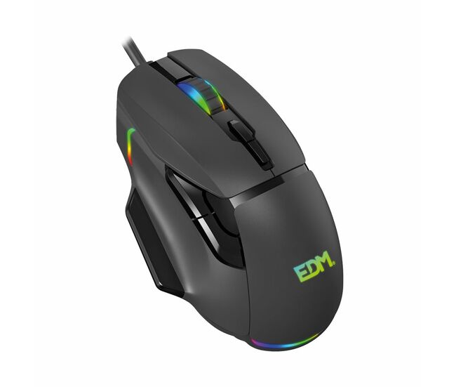 Ratón gaming con led edm 07753 for players negro 7200 dpi
