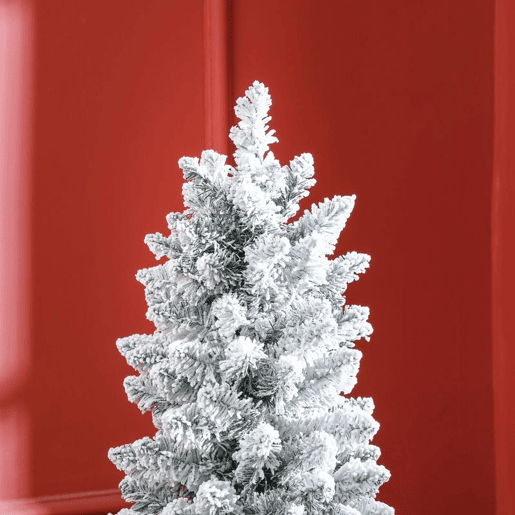 HOMCOM Árvore de Natal 150 cm Árvore de Natal Artificial Nevada com 120 Luzes LED 263 Ramos e Suporte de Metal Árvore de Natal para Sala de Estar Verde e Branco