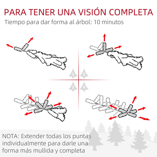 HOMCOM Árvore de Natal 150 cm Árvore de Natal Artificial Nevada com 120 Luzes LED 263 Ramos e Suporte de Metal Árvore de Natal para Sala de Estar Verde e Branco