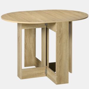 HOMCOM Mesa de Sala de Jantar Dobrável com 2 Laterais Mesa Auxiliar de Madeira para Cozinha Sala de Estar 104x76x73,7 cm Madeira