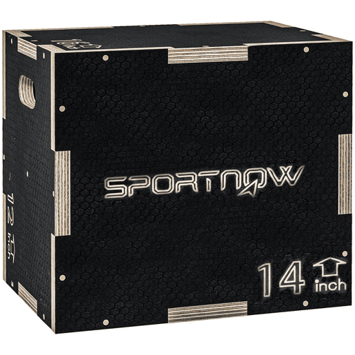 SPORTNOW Caixa Pliométrica com 3 Alturas Diferentes Caixa de Saltos para Treino de Força em Casa Escritório Ginásio CrossFit Carga 120 kg 40,5x35,5x30,5 cm Preto