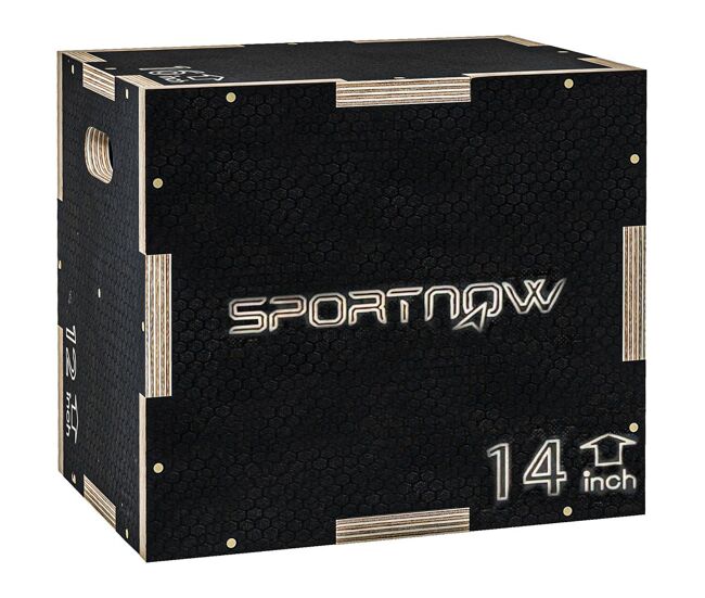 Sportnow cajón pliométrico caja pliométrica con 3 alturas diferentes entrenamiento de fuerza en casa oficina gimnasia carga 120 kg 40,5x35,5x30,5 cm negro