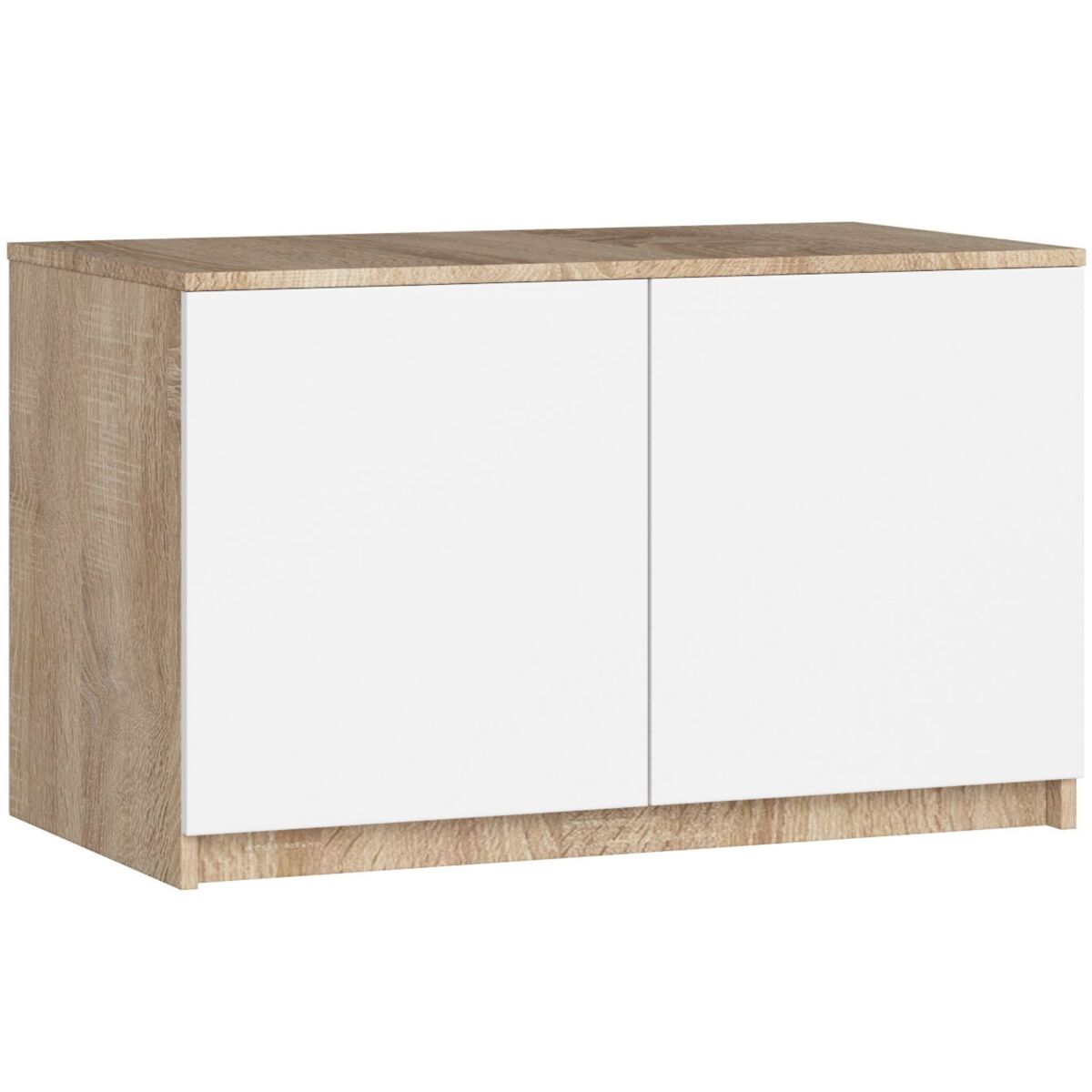 Módulo superior de armario akord s90 roble sonoma 90 cm 2 puertas color blanco mate 2 estantes 90x51x55 cm