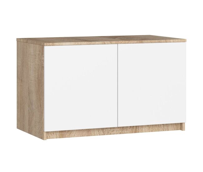 Módulo superior de armario akord s90 roble sonoma 90 cm 2 puertas color blanco mate 2 estantes 90x51x55 cm