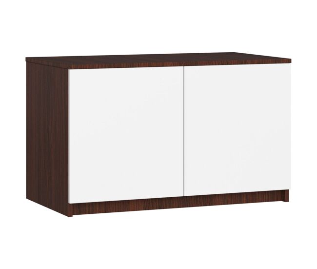 Módulo superior de armario akord s90 wengué 90 cm 2 puertas color blanco mate 2 estantes 90x51x55 cm