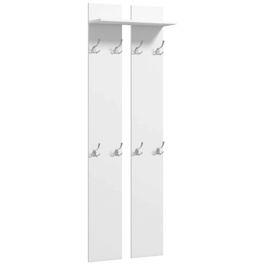 HOMCOM Móvel Cabide de Entrada de Parede Móvel de Entrada Moderno com 8 Ganchos e Prateleira para Entrada Corredor 55x21,3x170 cm Branco