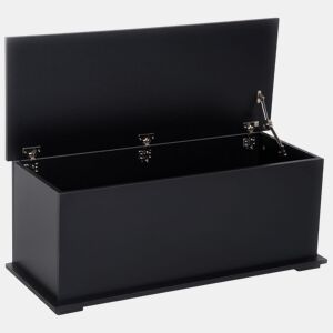 HOMCOM Baú de Arrumação, Banco de Armazenamento 100x40x40 cm, com Dobradiça de Segurança, Estilo Moderno, para Corredor, Quarto, Sala de Estar, Preto