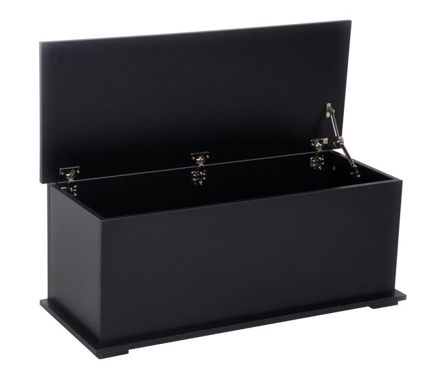Homcom baúl de almacenaje, banco de almacenaje 100x40x40 cm, con bisagra de seguridad, estilo moderno, para pasillo, dormitorio, salón, negro