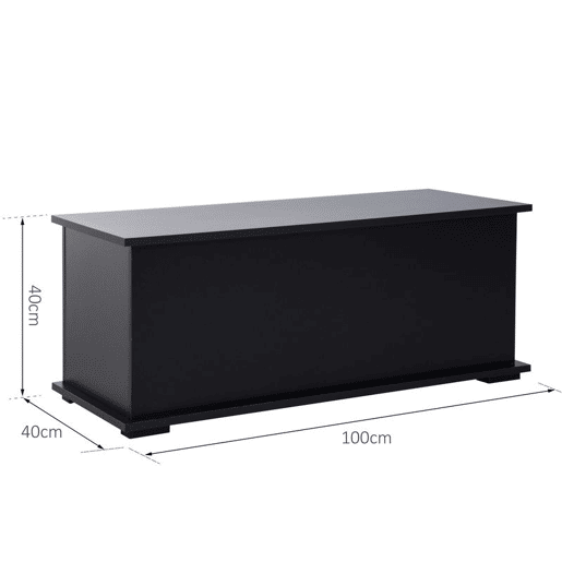 HOMCOM Baú de Arrumação, Banco de Armazenamento 100x40x40 cm, com Dobradiça de Segurança, Estilo Moderno, para Corredor, Quarto, Sala de Estar, Preto