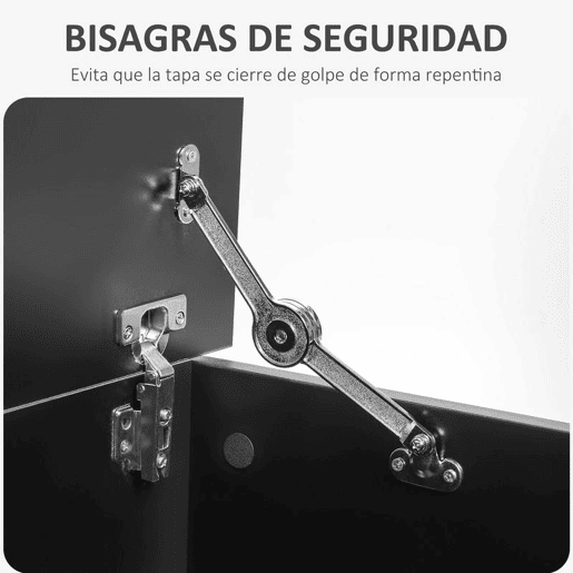 HOMCOM Baú de Arrumação, Banco de Armazenamento 100x40x40 cm, com Dobradiça de Segurança, Estilo Moderno, para Corredor, Quarto, Sala de Estar, Preto