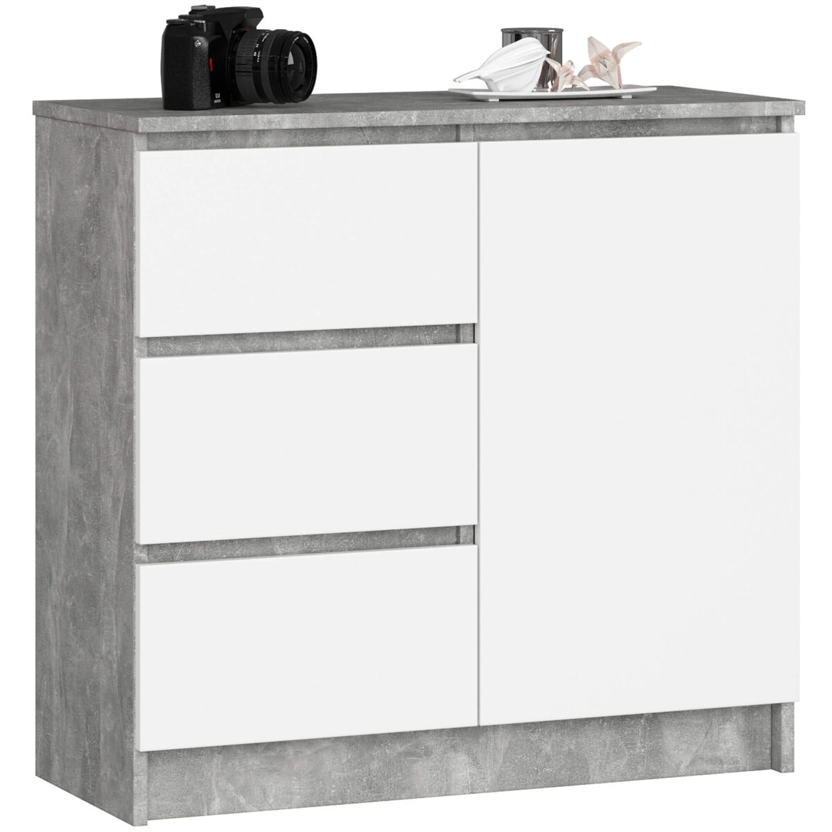 Cómoda JERRY 80 Blanco/ Gris