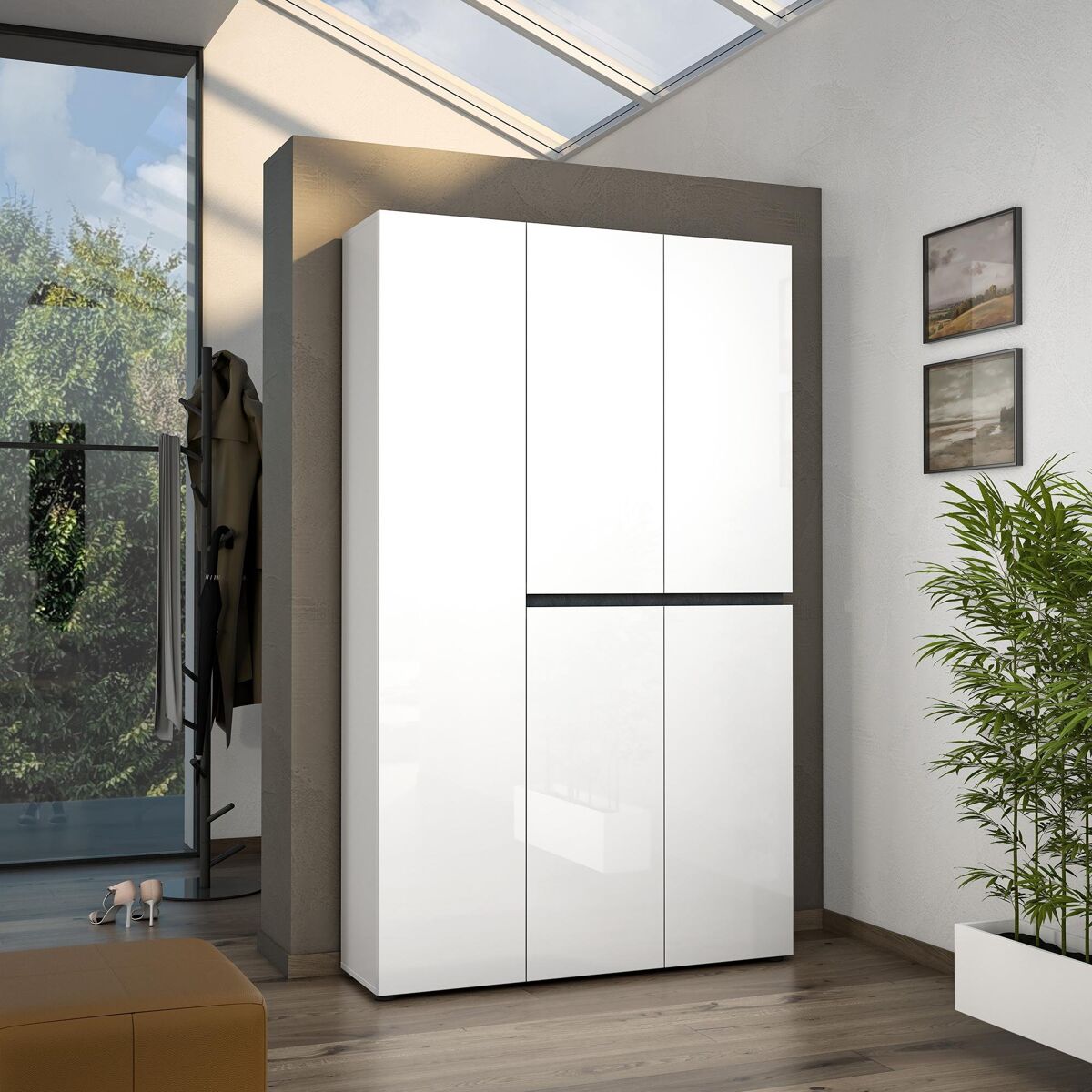 Sapateira com efeito madeira