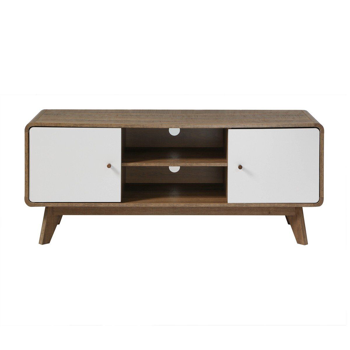 mueble tv 2 puertas y 2 huecos l1285 cm - albura