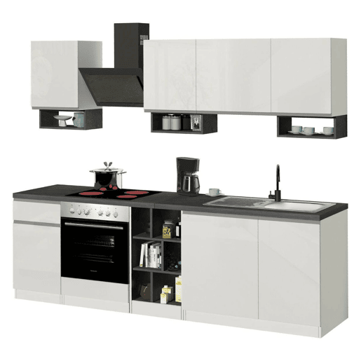 Cozinha 19 Prateleiras em Madeira Nobilitada