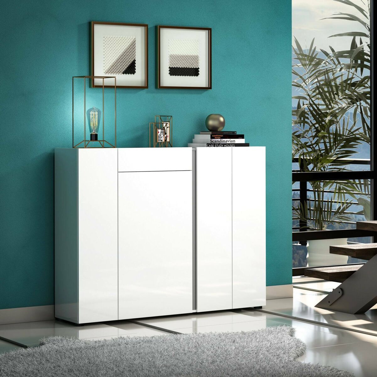 Sapateira com efeito madeira