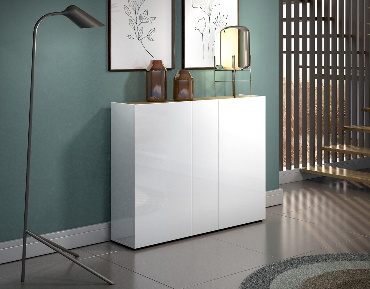 Sapateira com efeito madeira