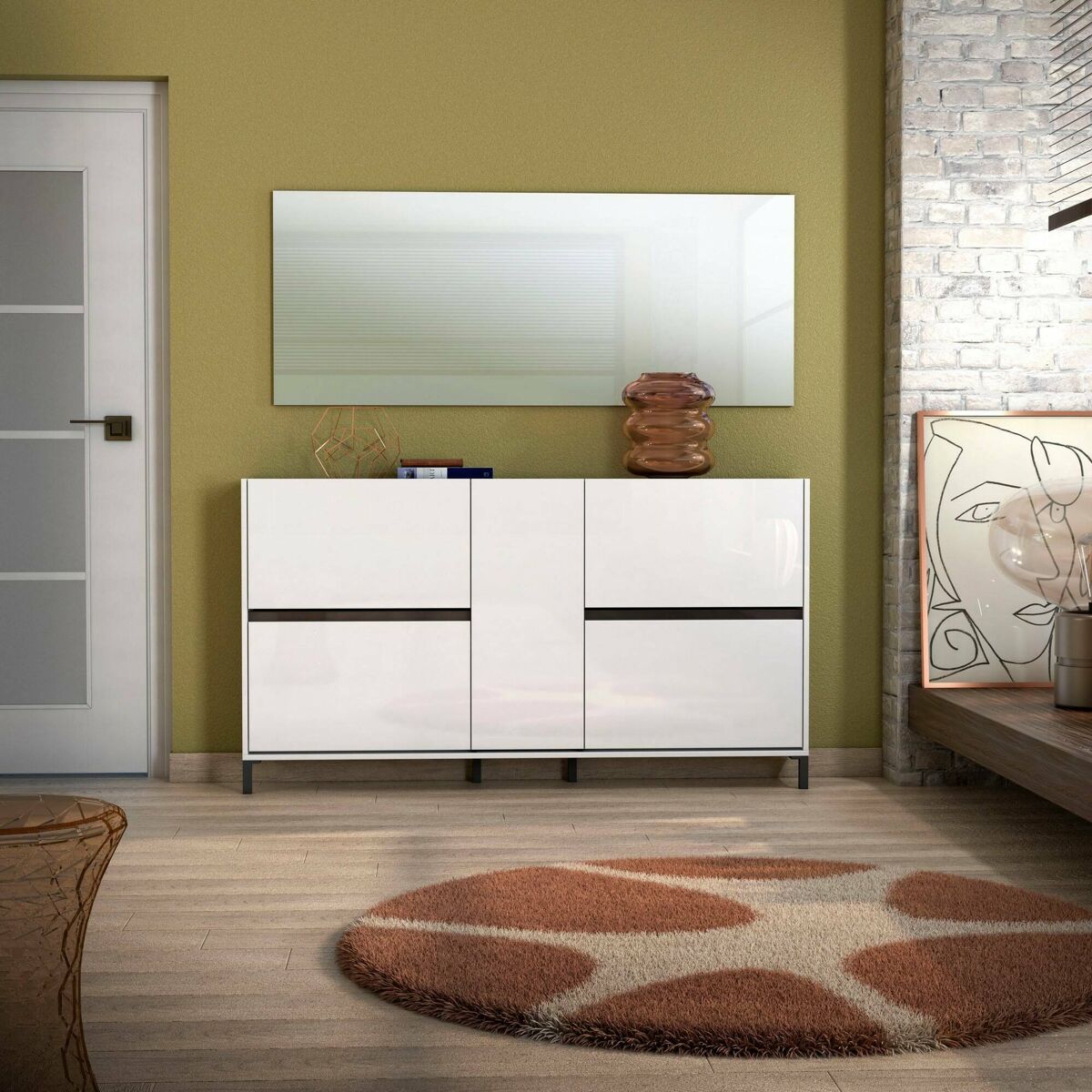 Sapateira com efeito madeira