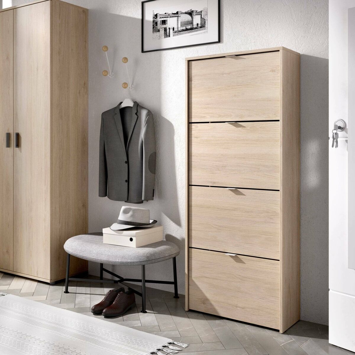 Sapateira com efeito madeira