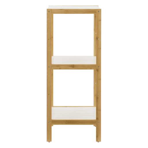 Prateleira de bambu Balsfjord de 3 níveis 33 x 34 x 80 cm NaturalBranco en.casa