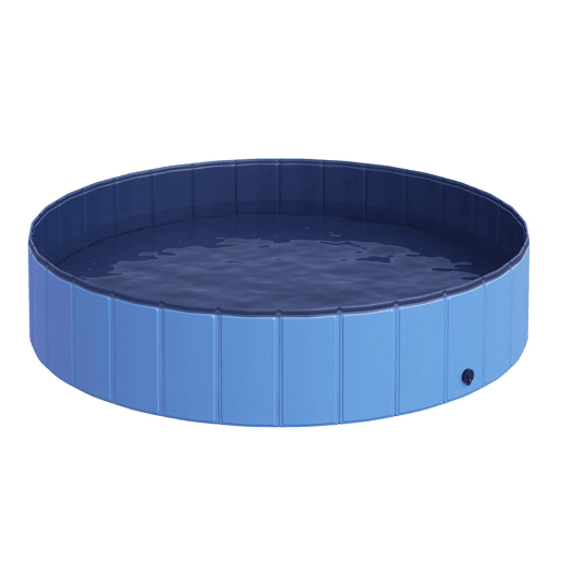 PawHut Banheira dobrável para cães piscina para animais de estimação PVC antiderrapante resistente ao desgaste Adequado para interior e exterior Ø140x30cm azul