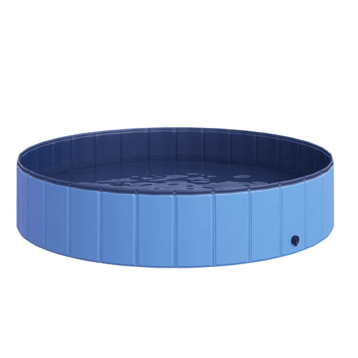 PawHut Banheira dobrável para cães piscina para animais de estimação PVC antiderrapante resistente ao desgaste Adequado para interior e exterior Ø140x30cm azul