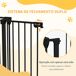 Barrera de Seguridad Acero, Plástico PawHut Barrera de Seguridad Acero, Plástico PawHut Negro