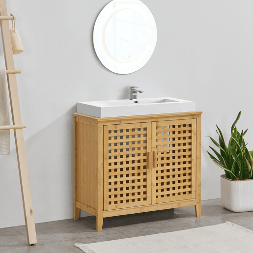 Móvel de apoio Ingmarsö em bambu 60 x 67 x 30 cm natural en.casa