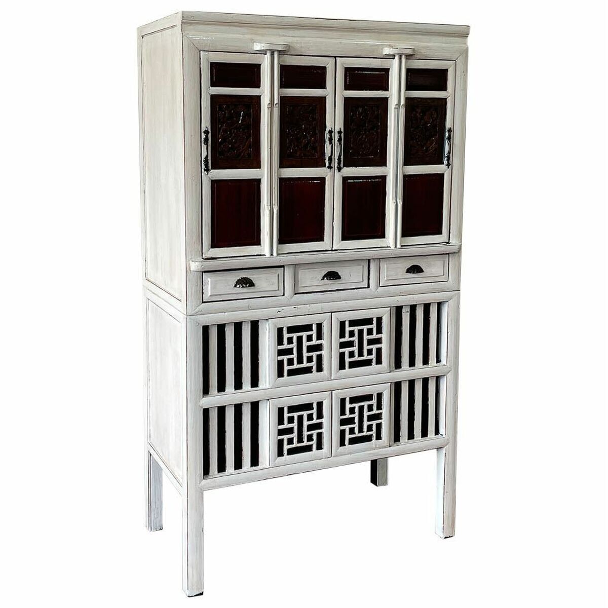 Armario alexandra house living blanco madera madera de olmo 48 x 173 x 97 cm