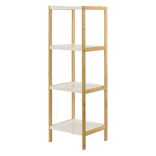 Prateleira de bambu Balsfjord de 4 níveis NaturalBranco en.casa