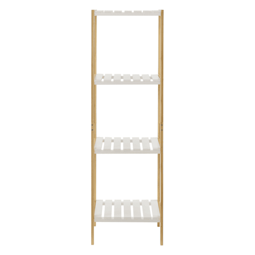 Prateleira de bambu Balsfjord de 4 níveis NaturalBranco en.casa