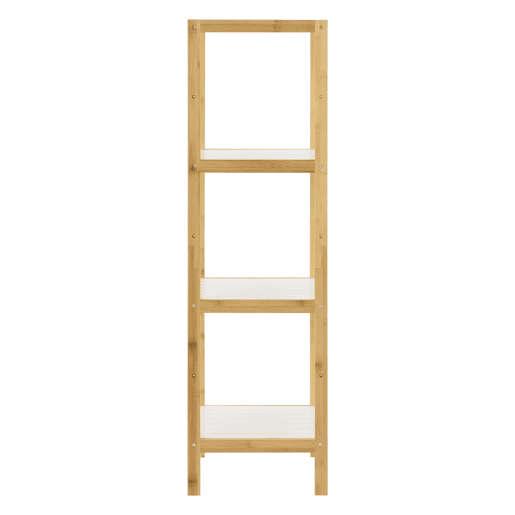 Prateleira de bambu Balsfjord de 4 níveis NaturalBranco en.casa