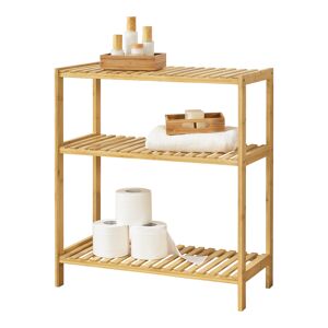 Prateleira de bambu Nyköping 3 níveis 58 x 26 x 66 cm - Efeito de madeira en.casa