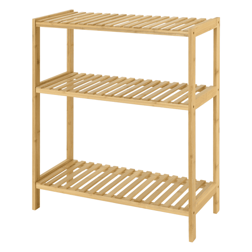 Prateleira de bambu Nyköping 3 níveis 58 x 26 x 66 cm - Efeito de madeira en.casa