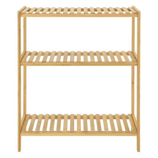 Prateleira de bambu Nyköping 3 níveis 58 x 26 x 66 cm - Efeito de madeira en.casa