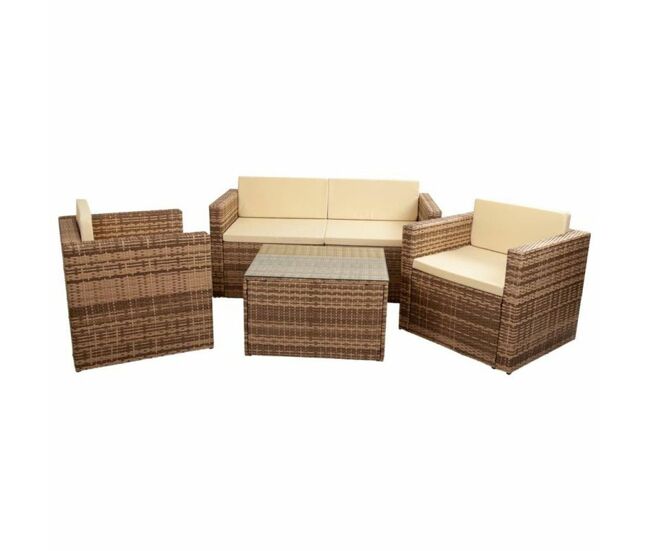 Juego de muebles alexandra house living marrón natural 4 piezas