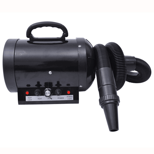 PawHut Secado de Pelo para Cães 2800W Secador de Pelo para Animais de Estimação com Temperatura e Velocidade Ajustável 3 Bicos Tubo Flexível 2,5m e Alça de Transporte 40x16x20cm Preto