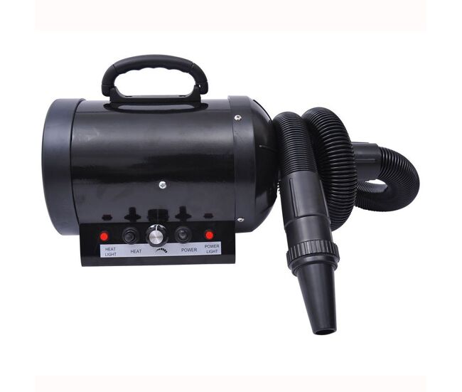 Pawhut secador de pelo para perros 2800w secador para mascotas con temperatura y velocidad del viento ajustable 3 boquillas tubo flexible 2,1 m y asa