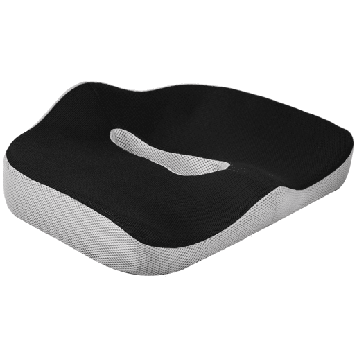 HOMCOM Almofada de Assento com Espuma de Viscoelástica Almofada para Cadeira de Escritório com Base Antiderrapante e Capa de Malha Almofada para Cadeira de Sala de Jantar 44x39x13 cm Preto