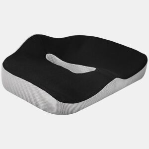 HOMCOM Almofada de Assento com Espuma de Viscoelástica Almofada para Cadeira de Escritório com Base Antiderrapante e Capa de Malha Almofada para Cadeira de Sala de Jantar 44x39x13 cm Preto