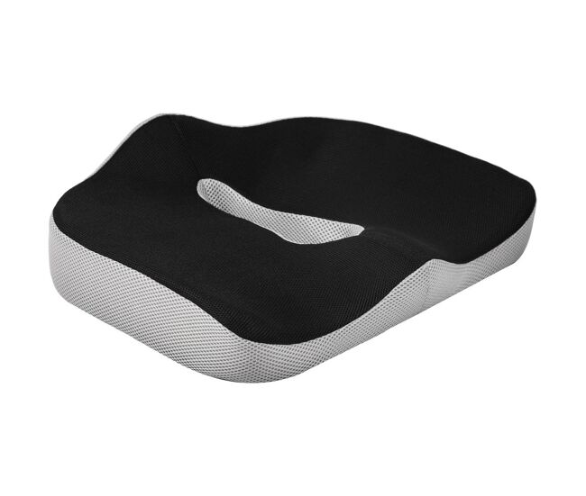 Homcom cojín de asiento de espuma viscoelástica cojín para silla de oficina con base antideslizante y funda de malla para silla de comedor silla de ruedas negro